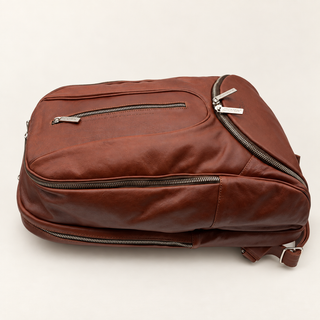 Cork Padel Leather Bag (Brown/Silver)