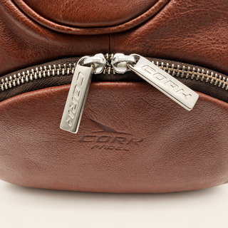 Cork Padel Leather Bag (Brown/Silver)