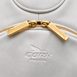 Cork Padel Leather Bag (White/Gold)