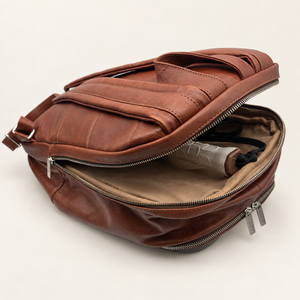 Cork Padel Leather Bag (Brown/Silver)