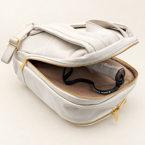 Cork Padel Leather Bag (White/Gold)